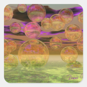 Frieden in der Sturm-- violetten und Quadratischer Aufkleber