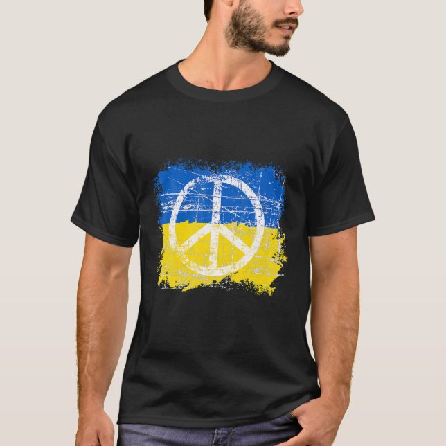 Frieden in der Ukraine Flag Wappen Ukraine Frieden T-Shirt (Vorderseite)