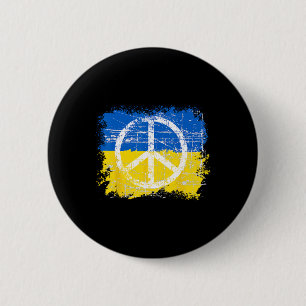 Frieden In Der Ukraine-Flagge-Wappen Ukraine-Shirt Button