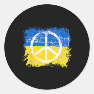 Frieden In Der Ukraine-Flagge-Wappen Ukraine-Shirt Runder Aufkleber