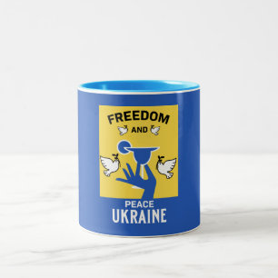 Frieden in der Ukraine - Liebe und Unterstützung d Zweifarbige Tasse