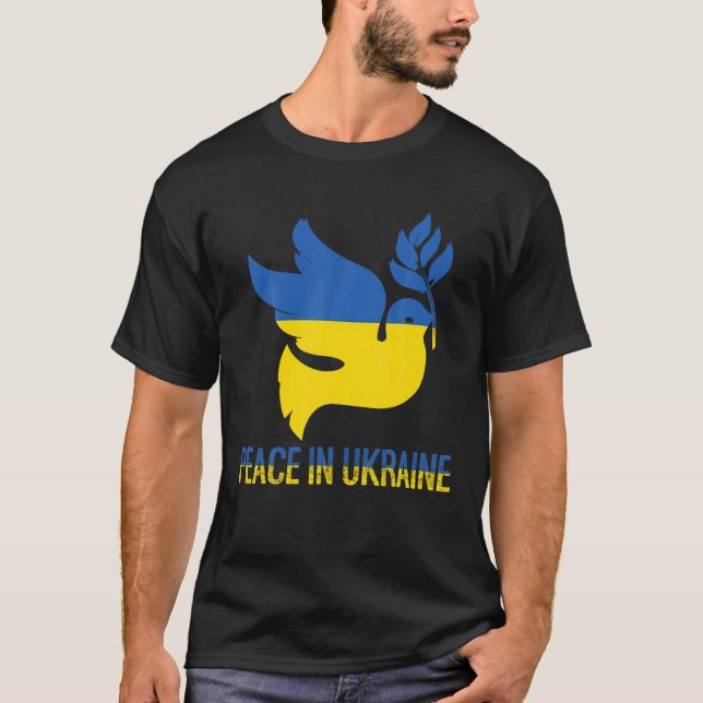 Frieden in der Ukraine Taube. Stehen Sie mit der U T-Shirt (Vorderseite)