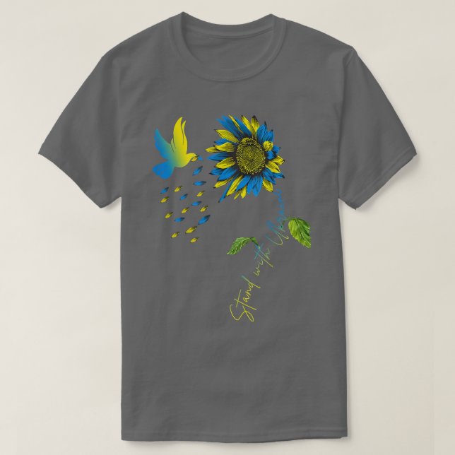 Frieden in der Ukraine Taube  T-Shirt (Design vorne)