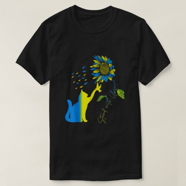 Frieden in der Ukraine Tauben und Katzen stehen mi T-Shirt (Design vorne)