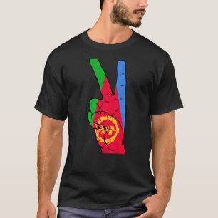 Frieden in Eritrea eritreische Flagge in Hand Sieg T-Shirt