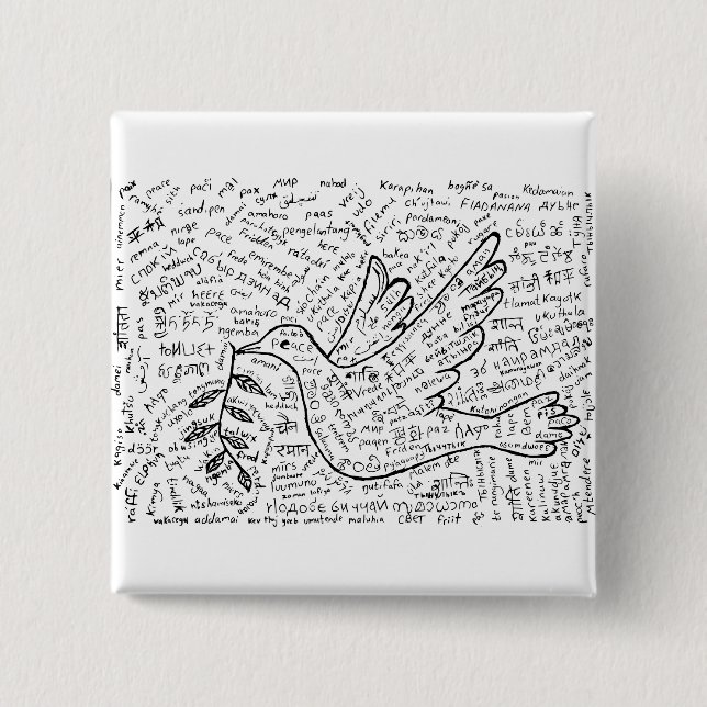 Frieden in jeder Sprache Button (Vorderseite)