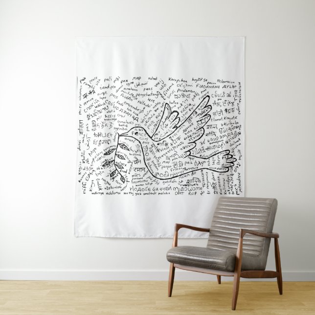 Frieden in jeder Sprache Wandteppich (Beispiel)