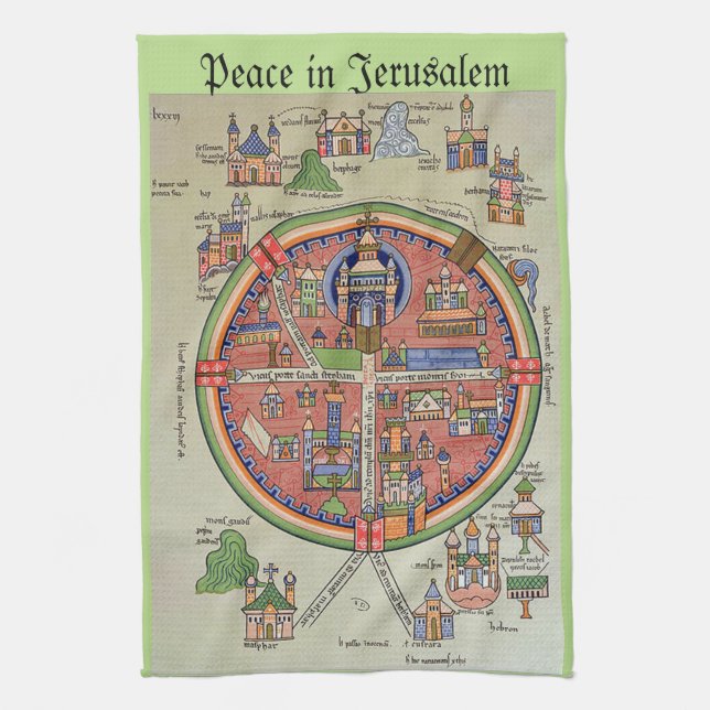 Frieden in Jerusalem-Geschirrtuch Handtuch (Vertikal)