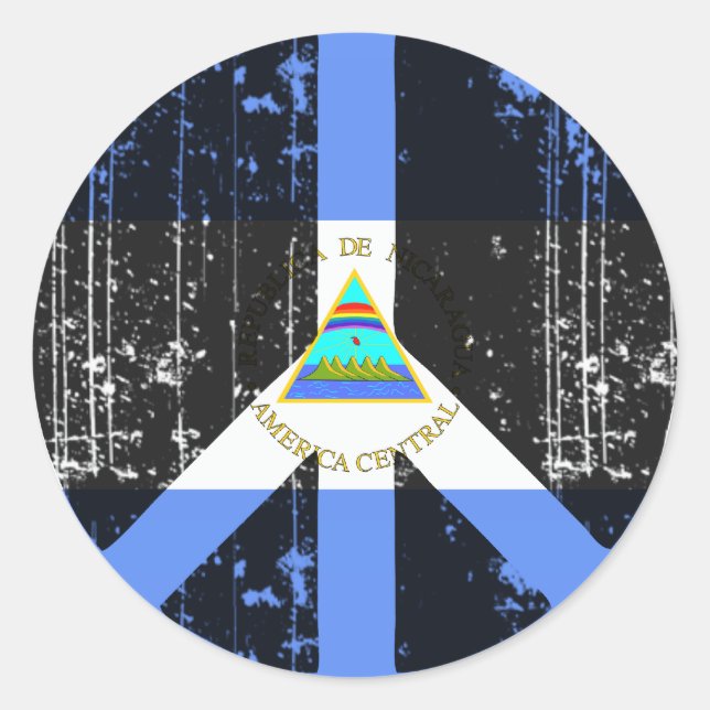 Frieden in Nicaragua Runder Aufkleber (Vorderseite)