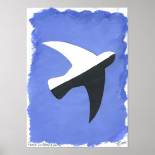 Frieden in Schwarz und Weiß Poster