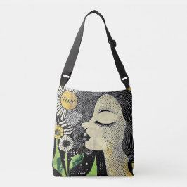 Frieden in Serenity Abstract Tote Tragetaschen Mit Langen Trägern