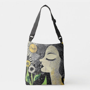 Frieden in Serenity Abstract Tote Tragetaschen Mit Langen Trägern