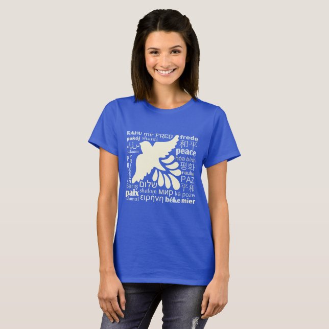 FRIEDEN in vielen SprachShirts u. -jacken T-Shirt (Vorne ganz)