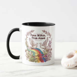 Frieden innen, Stolz außen – LGBTQ Camping Natur Tasse