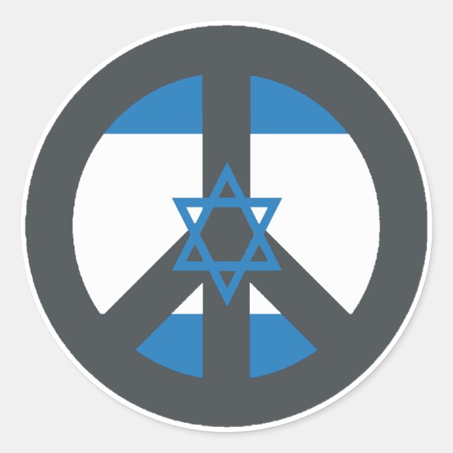Frieden Israel Runder Aufkleber (Vorderseite)