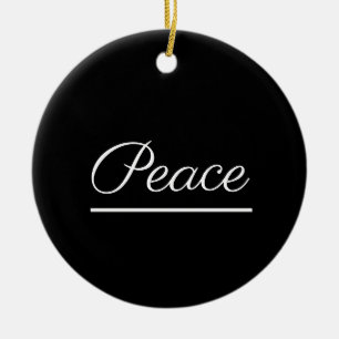 Frieden ist gut: Schwarz Keramik Ornament