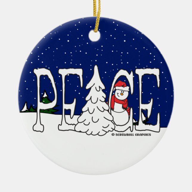 Frieden Keramik Ornament (Vorne)