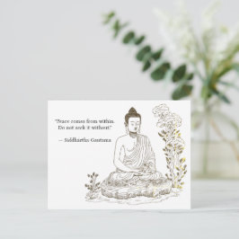 Frieden kommt aus Buddha Postkarte