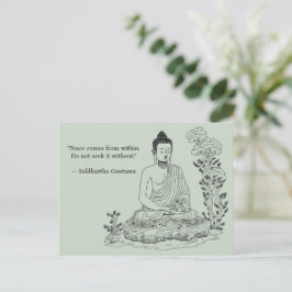 Frieden kommt aus Buddha Postkarte