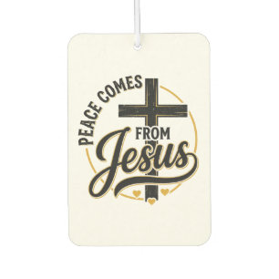 Frieden kommt von Jesus Christliches Kreuz-Shirt Autolufterfrischer