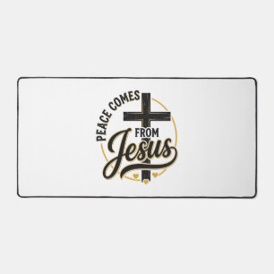 Frieden kommt von Jesus Christliches Kreuz-Shirt Schreibtischunterlage