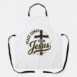 Frieden kommt von Jesus Christliches Kreuz-Shirt Schürze