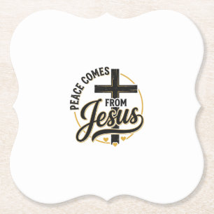 Frieden kommt von Jesus Christliches Kreuz-Shirt Untersetzer