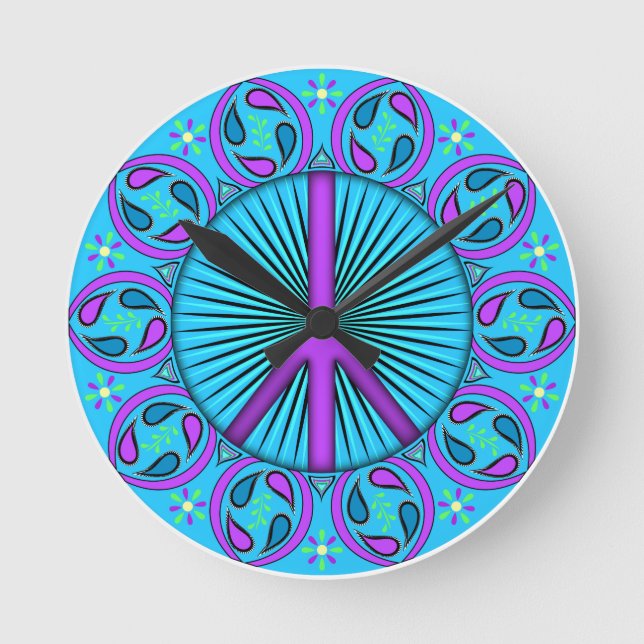 Frieden ~ Leaf Runde Wanduhr (Vorderseite)