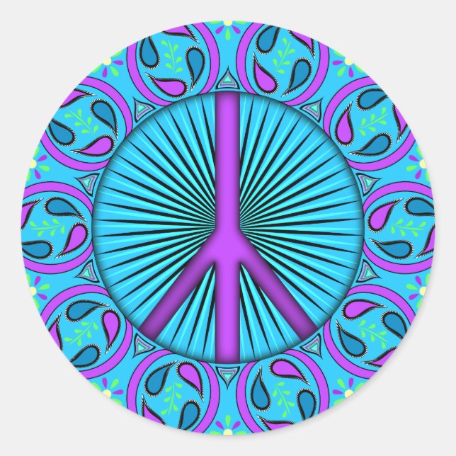 Frieden ~ Leaf Runder Aufkleber (Vorderseite)