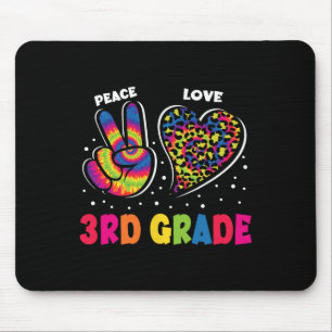 Frieden Liebe 3. Klasse Leopard Tie Dye Zurück zur Mousepad