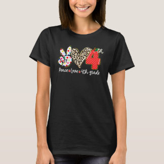 Frieden Liebe 4. Klasse Kinder Schüler Lehrer Zurü T-Shirt