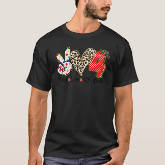 Frieden Liebe 4. Klasse Kinder Schüler Lehrer Zurü T-Shirt