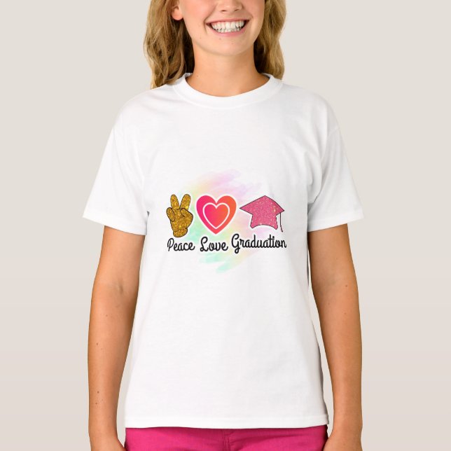 Frieden, Liebe, Abschluss T-Shirt (Vorderseite)