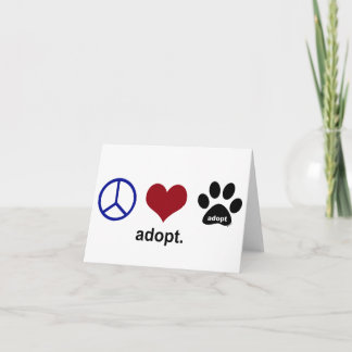 Frieden, Liebe, Adoptier Karte