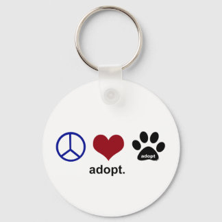 Frieden, Liebe, Adoptier Schlüsselanhänger