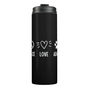 Frieden Liebe Adoptieren Thermosbecher