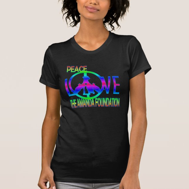 Frieden, Liebe, Amanda-Stiftung T-Shirt (Vorderseite)