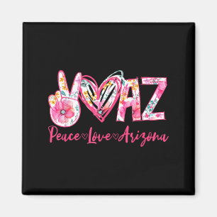 Frieden Liebe Arizona Floral Vintage Arizona Stolz Magnet