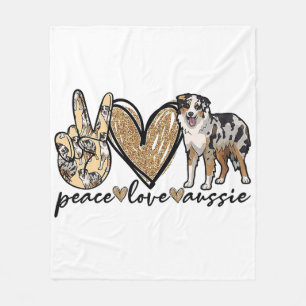 Frieden, Liebe, Aussie, australischer Schäferhund, Fleecedecke