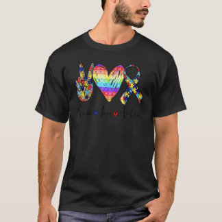 Frieden Liebe Autismus-Bewusstsein Pop It Fidget T T-Shirt