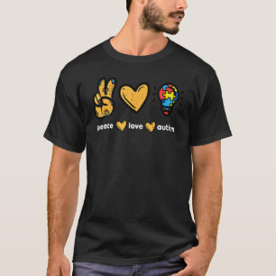 Frieden Liebe Autismus Cool Bewusstsein Asd Hippie T-Shirt