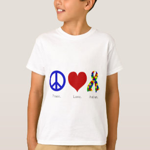 Frieden. Liebe. Autismus. (hell gefärbt) Kinder Ba T-Shirt