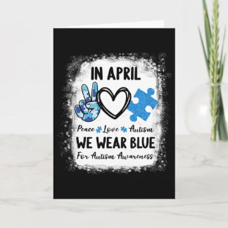 Frieden Liebe Autismus Im April tragen wir Blau fü Karte