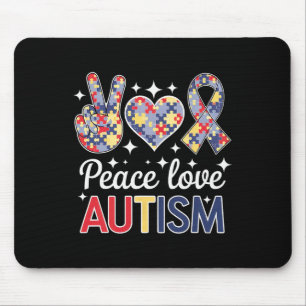 Frieden Liebe Autismus Im April tragen wir Blau fü Mousepad