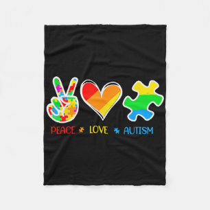 Frieden Liebe Autismus Puzzleteile Band Autismus B Fleecedecke