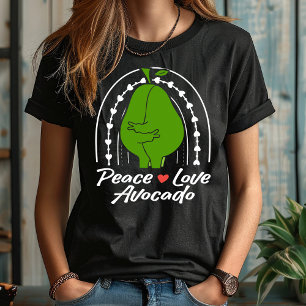 Frieden Liebe Avocado Lustiges Retro Avocado Fruch T-Shirt