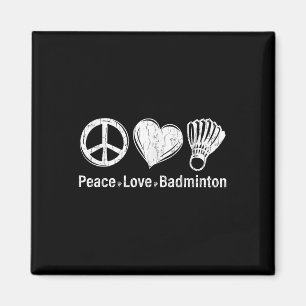 Frieden Liebe Badminton Lustiger Sport Spieler Tra Magnet