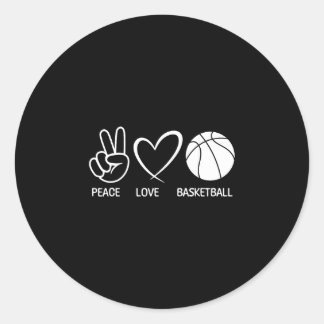 Frieden Liebe Basketball lustiger Basketballliebha Runder Aufkleber