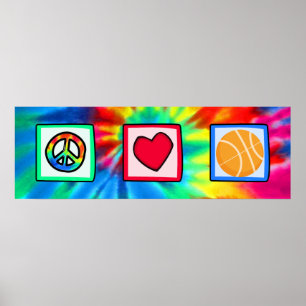 Frieden, Liebe, Basketball Poster