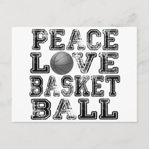 Frieden, Liebe, Basketball Postkarte